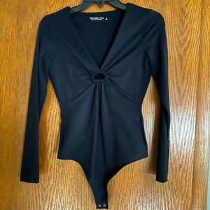 Abercrombie & Fitch Black Keyhole Bodysuit, Small